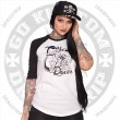 Dragstrip Kustom Unisex Cafe Racer Baeball Top 3/4 sleeve